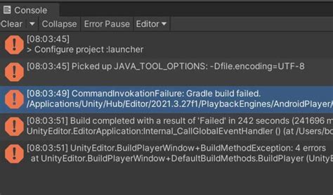 查看原文 Unity安卓（WaveVR）打包失败：<b>CommandInvokationFailure: Gradle build failed</b>. . Commandinvokationfailure gradle build failed